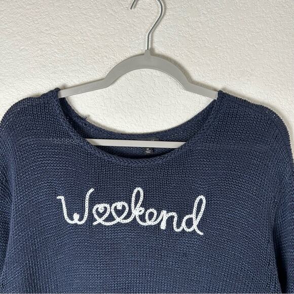 Talbots Women SZ M looseknit embroider CottonPolyester sweater Athleisure Preppy - Picture 2 of 9